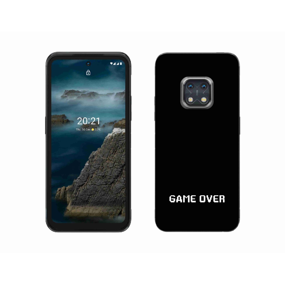 Gelový kryt mmCase na Nokia XR20 - game over černé pozadí