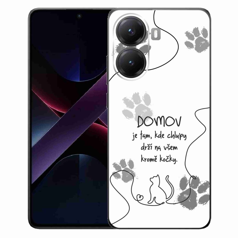 Gelový kryt mmCase na Xiaomi Poco X7 Pro 5G - kočičí motiv bílé pozadí