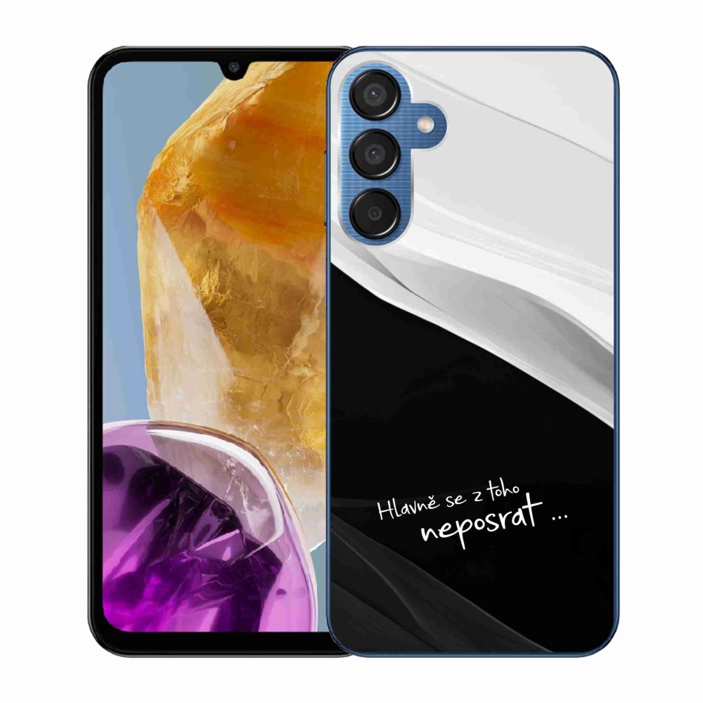 Gelový kryt mmCase na Samsung Galaxy M15 5G - vtipný text 13 černobílé pozadí