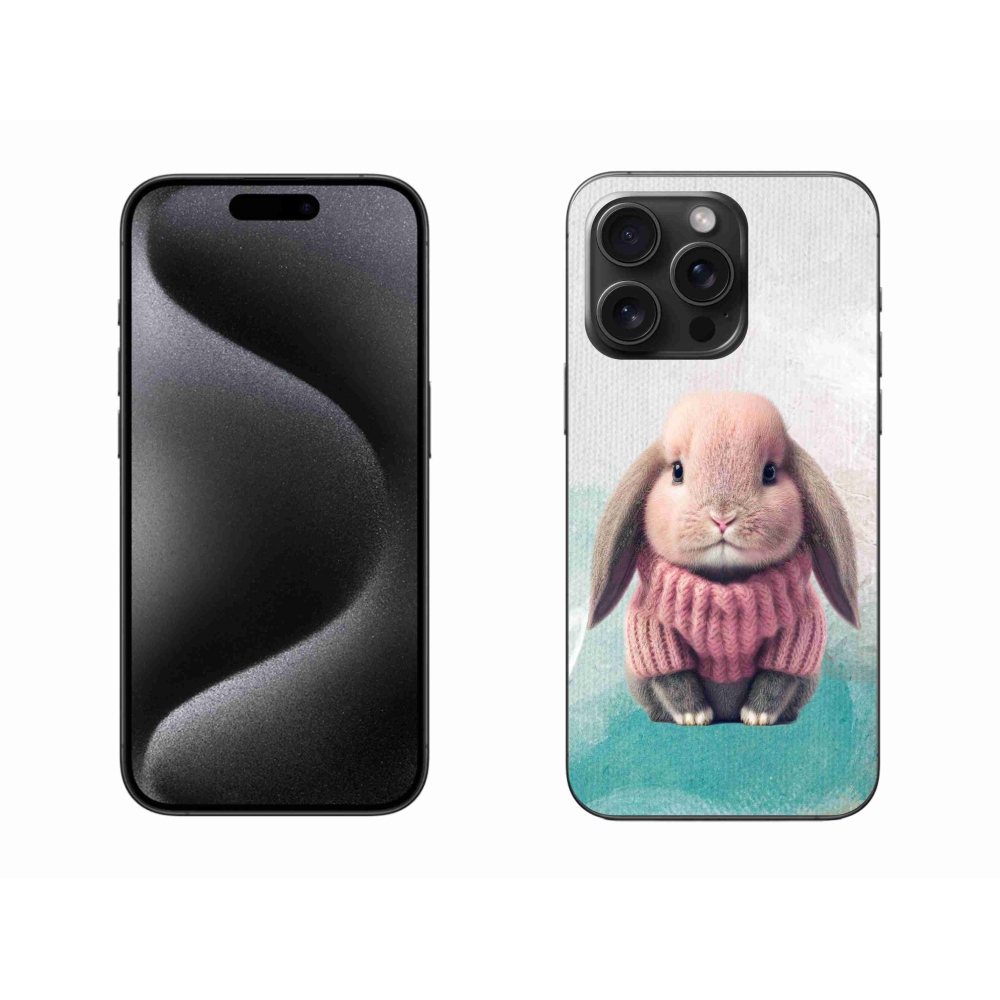 Gelový kryt mmCase na iPhone 15 Pro Max - králíček ve svetru