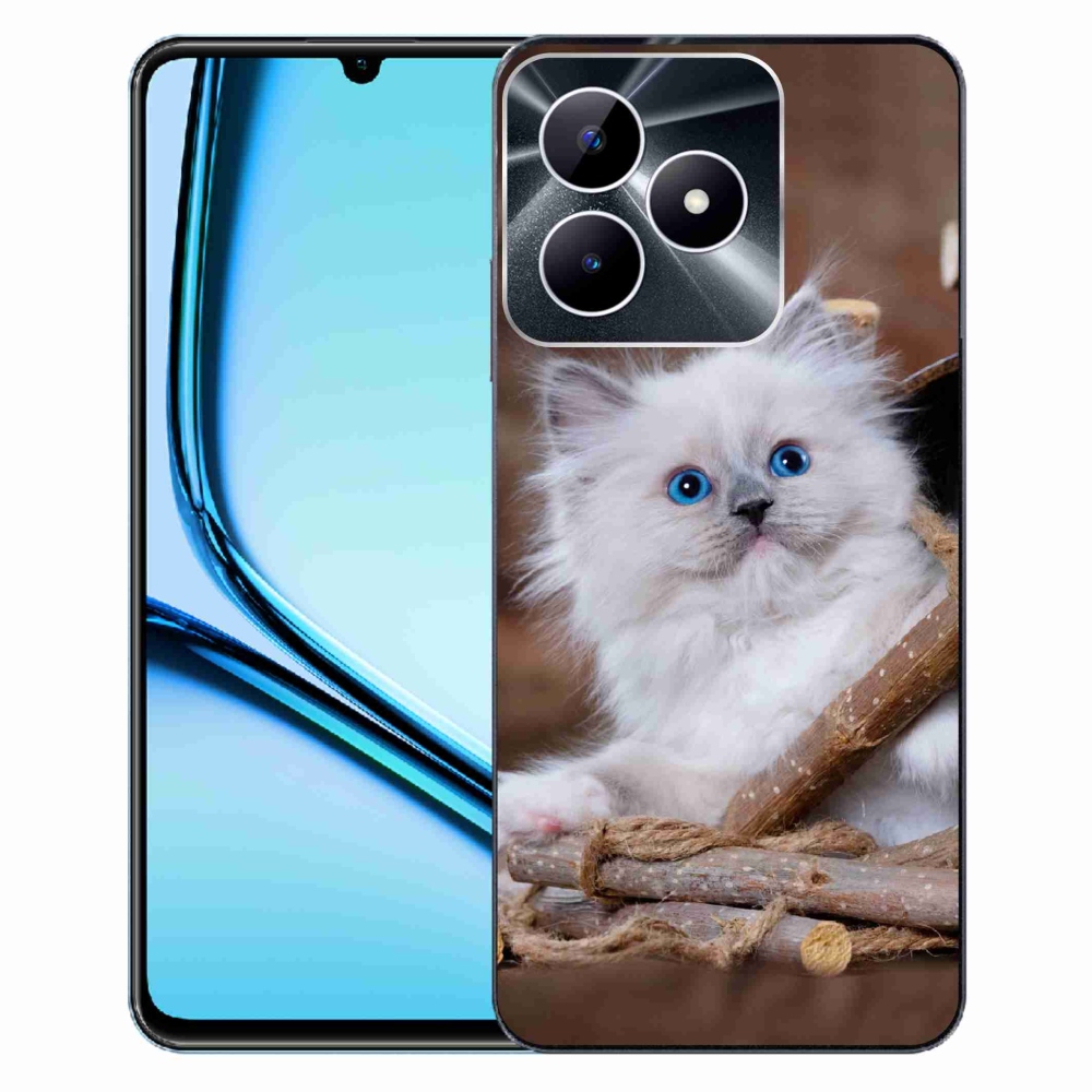 Gelový kryt mmCase na Realme Note 50 - bílé kotě