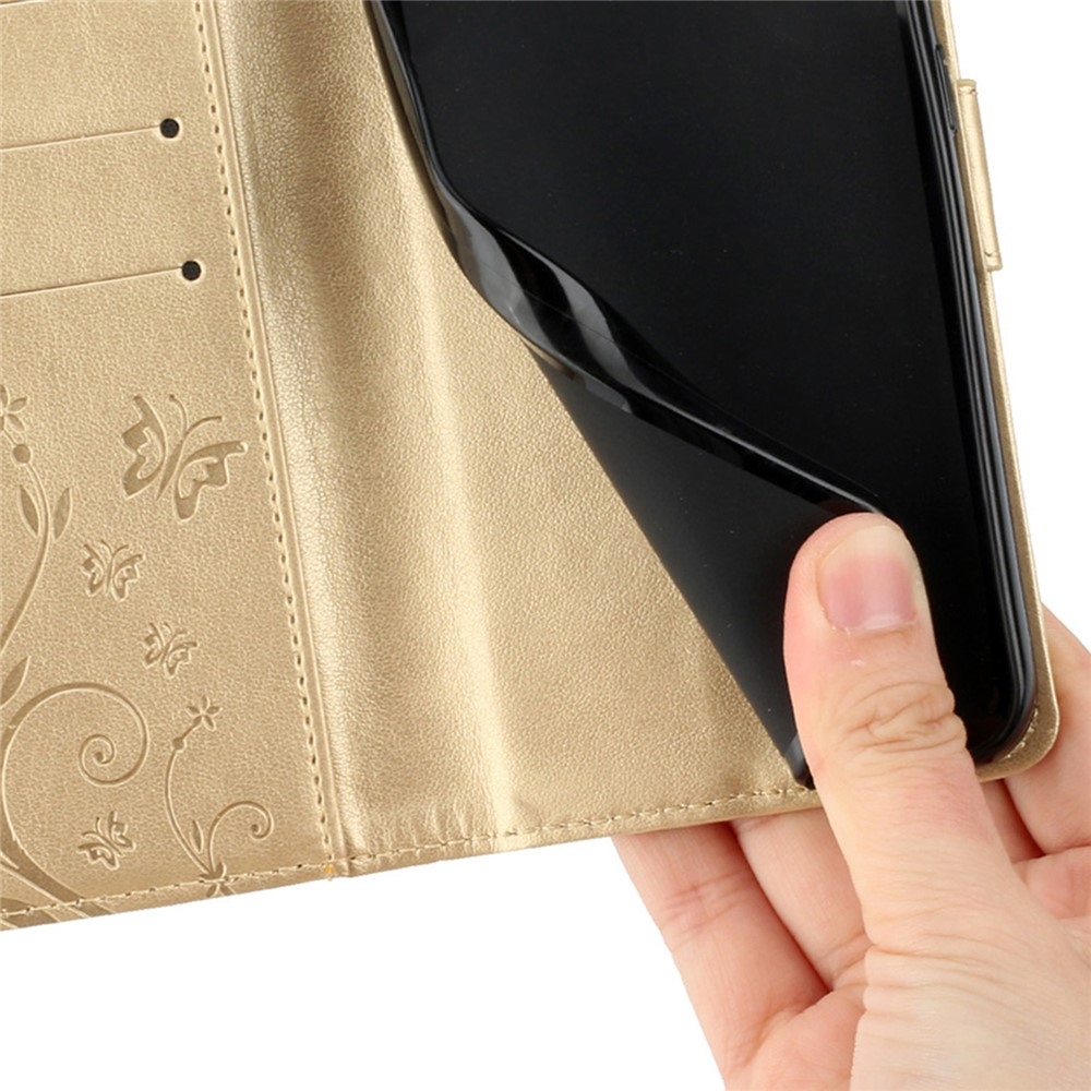 Flowers knížkové pouzdro na Motorola Moto G85 5G - zlaté