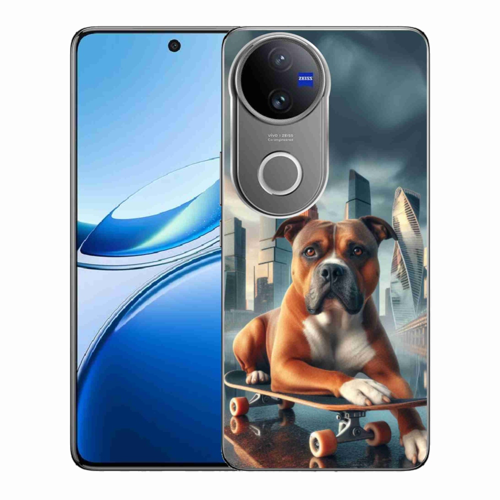 Gelový kryt mmCase na Vivo V50 5G - pes na skateboardu