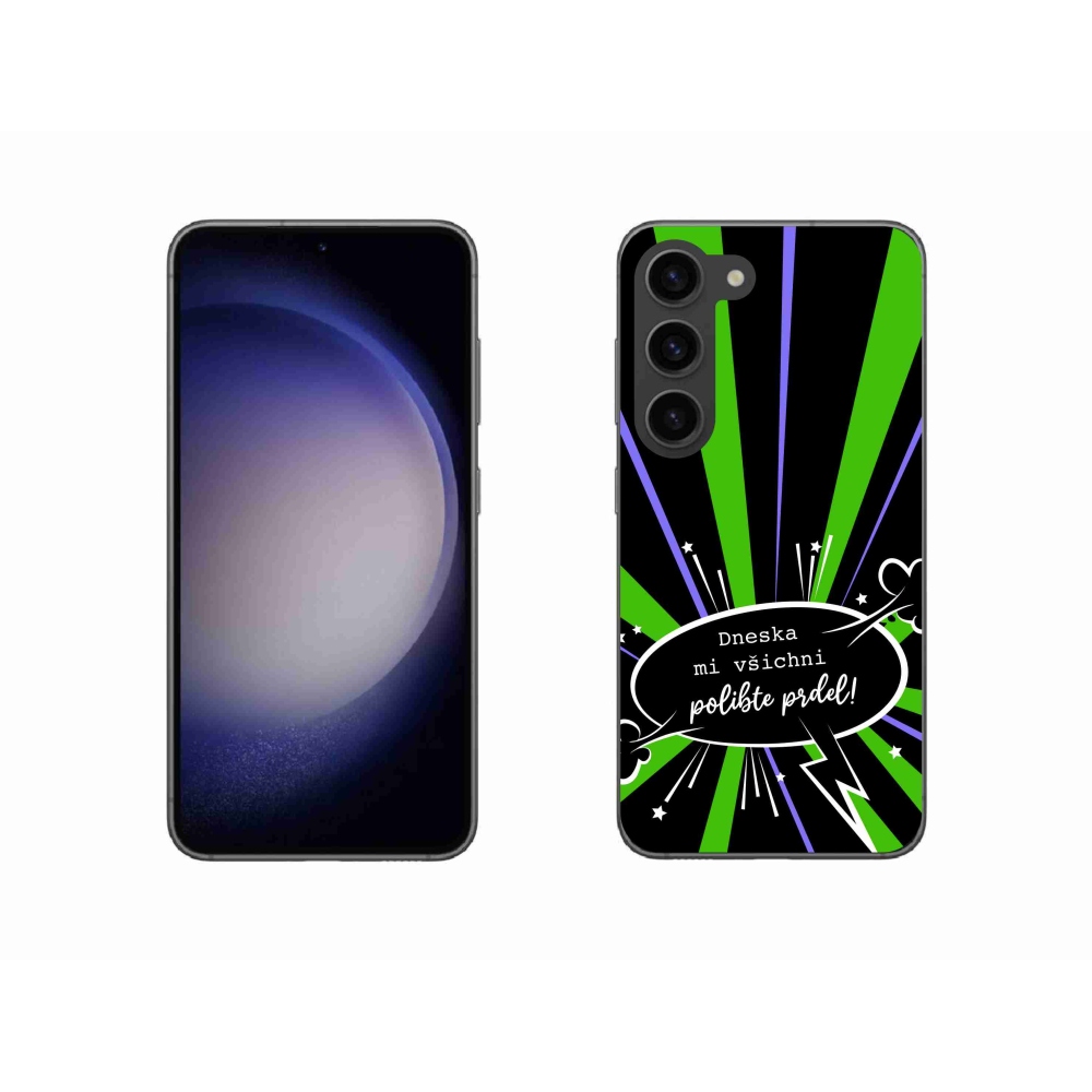 Gelový kryt mmCase na Samsung Galaxy S23 5G - vtipný text 15 černé pozadí