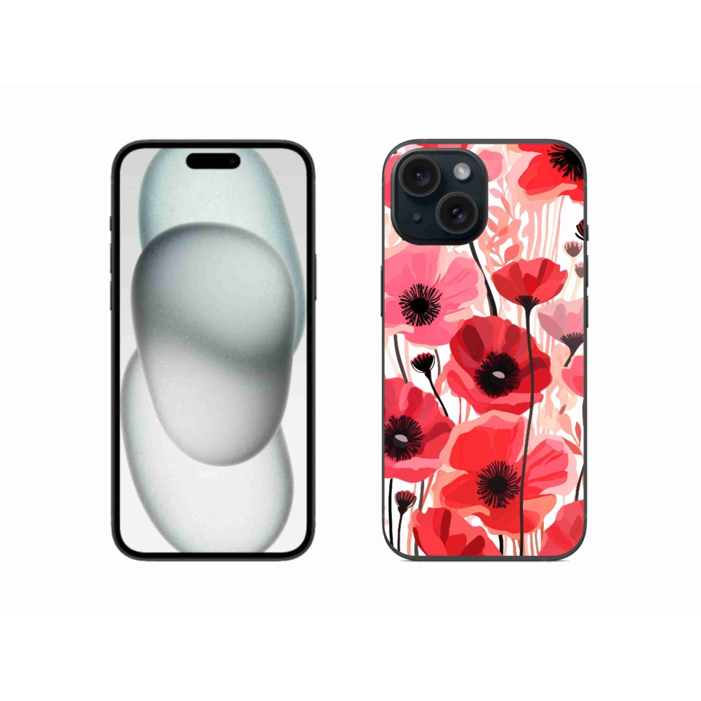 Gelový kryt mmCase na iPhone 15 - vlčí mák 1