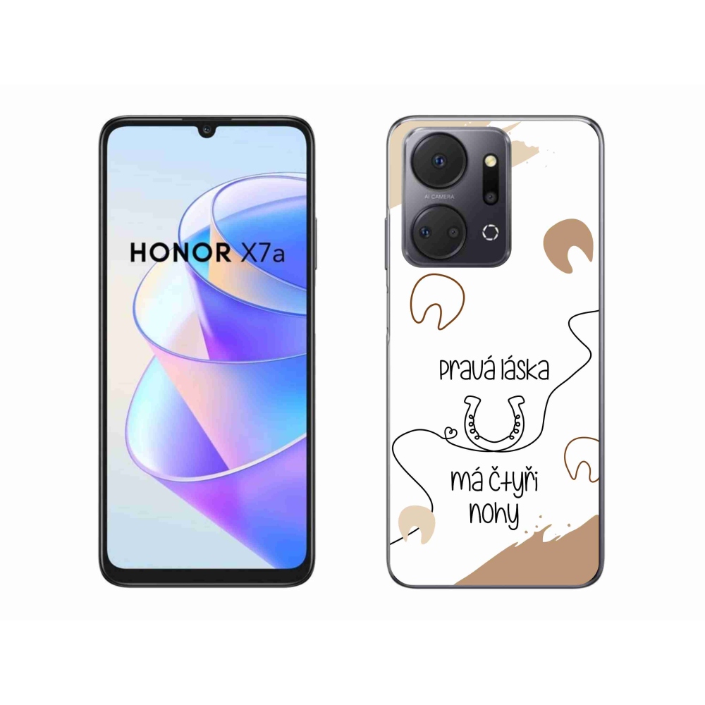 Gelový kryt mmCase na Honor X7a - koňský motiv bílé pozadí