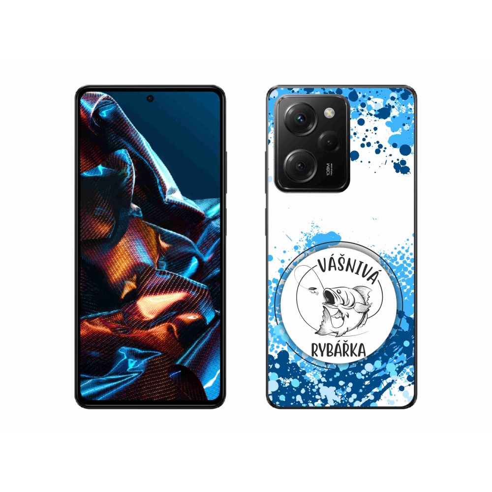 Gelový kryt mmCase na Xiaomi Poco X5 Pro 5G - vášnivá rybářka bílé pozadí