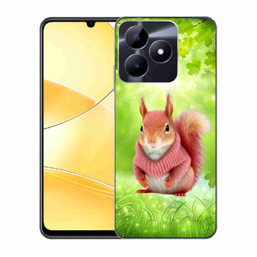 Gelový kryt mmCase na Realme C51/C53 - veverka ve svetru