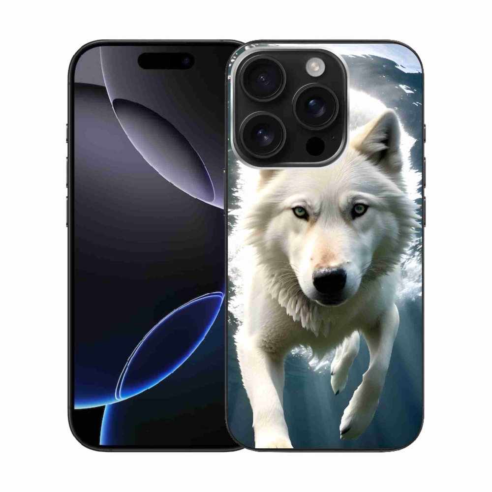 Gelový kryt mmCase na iPhone 16 Pro - bílý vlk