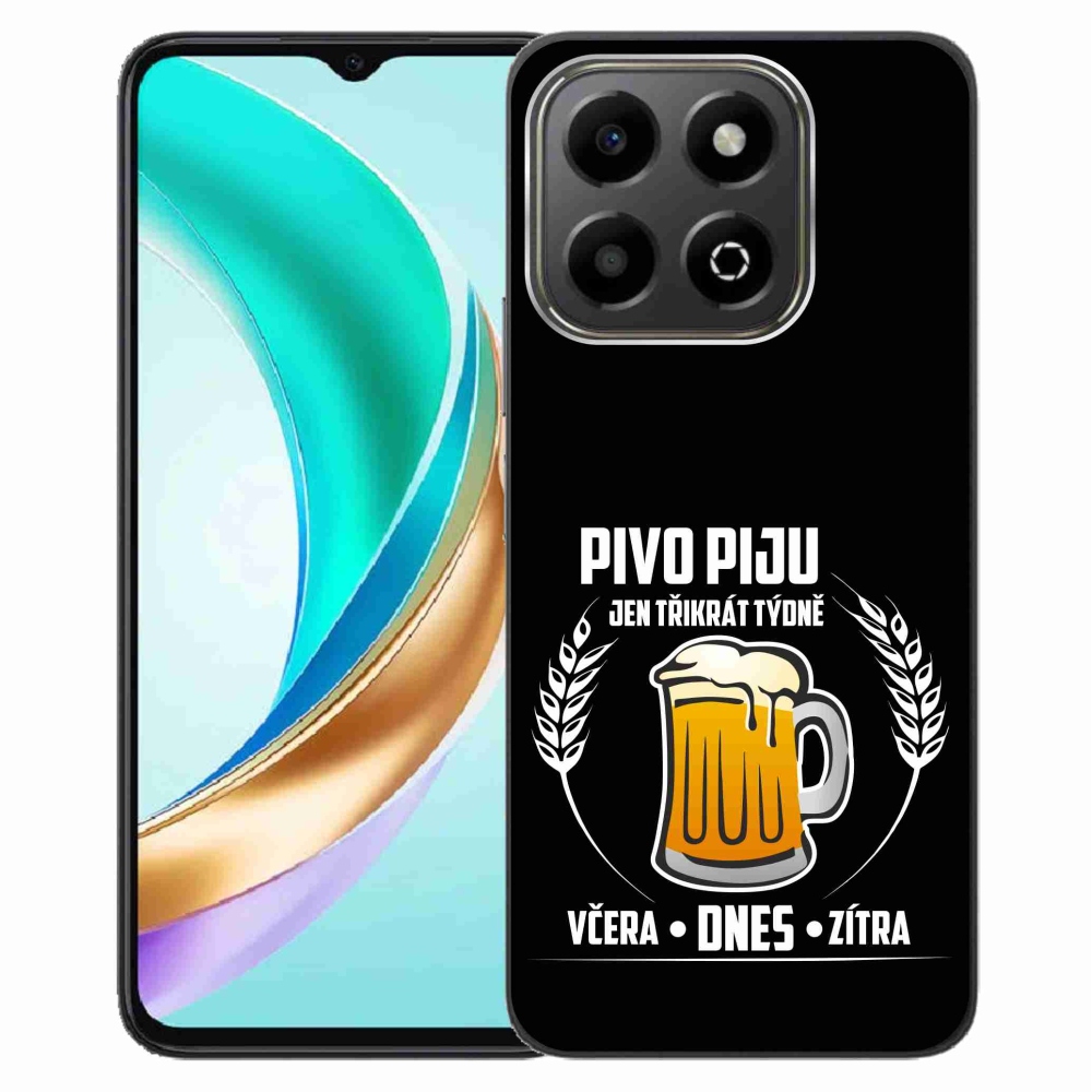 Gelový kryt mmCase na Honor X6b - pivní motiv černé pozadí