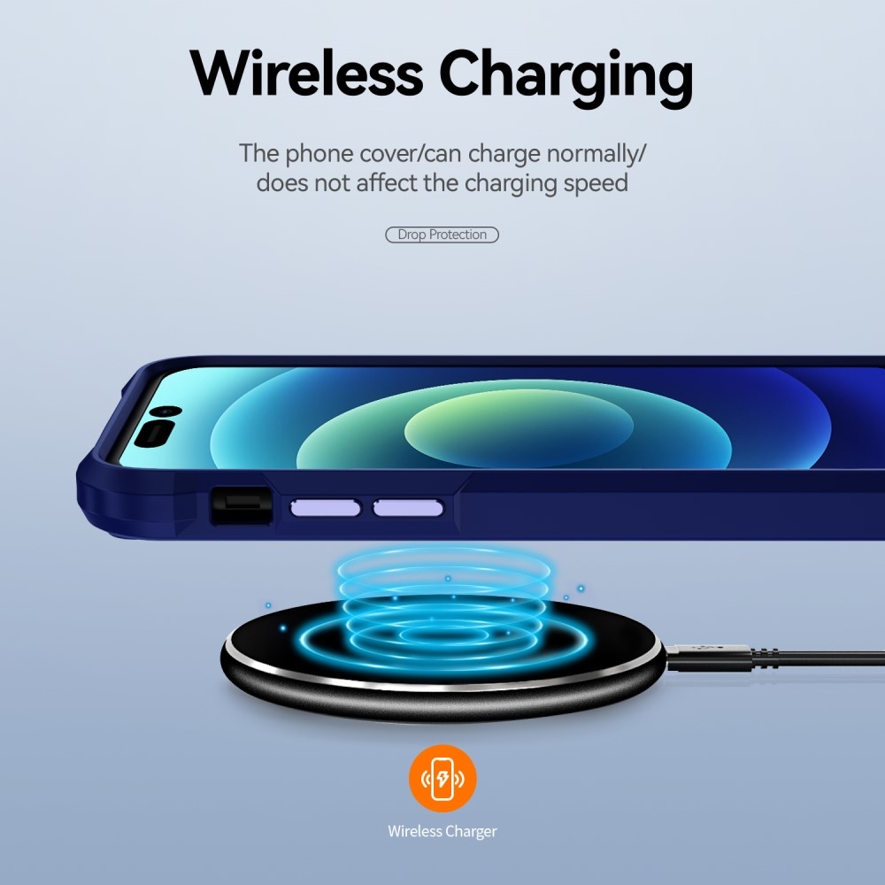 Gelový obal s pevnými zády na iPhone 15 Pro Max - modrý