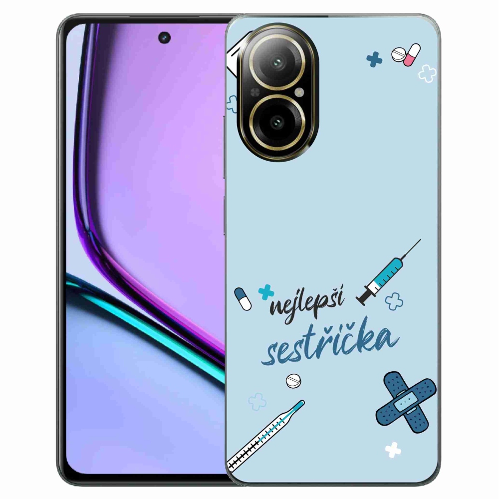 Gelový kryt mmCase na Realme C67 - nejlepší sestřička modré pozadí