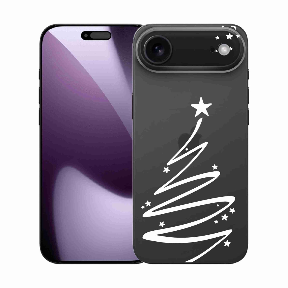 Gelový kryt mmCase na iPhone 17 Air - bílý stromeček na průhledném pozadí