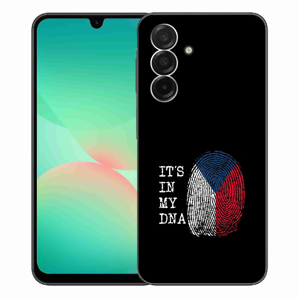 Gelový kryt mmCase na Samsung Galaxy A26 5G - vlajka otisk prstu černé pozadí