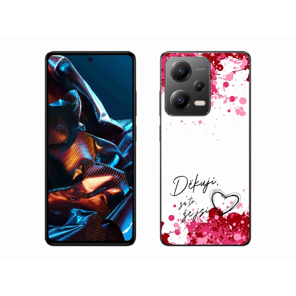 Gelový kryt mmCase na Xiaomi Redmi Note 12 Pro 5G - zamilovaný text 2 bílé pozadí