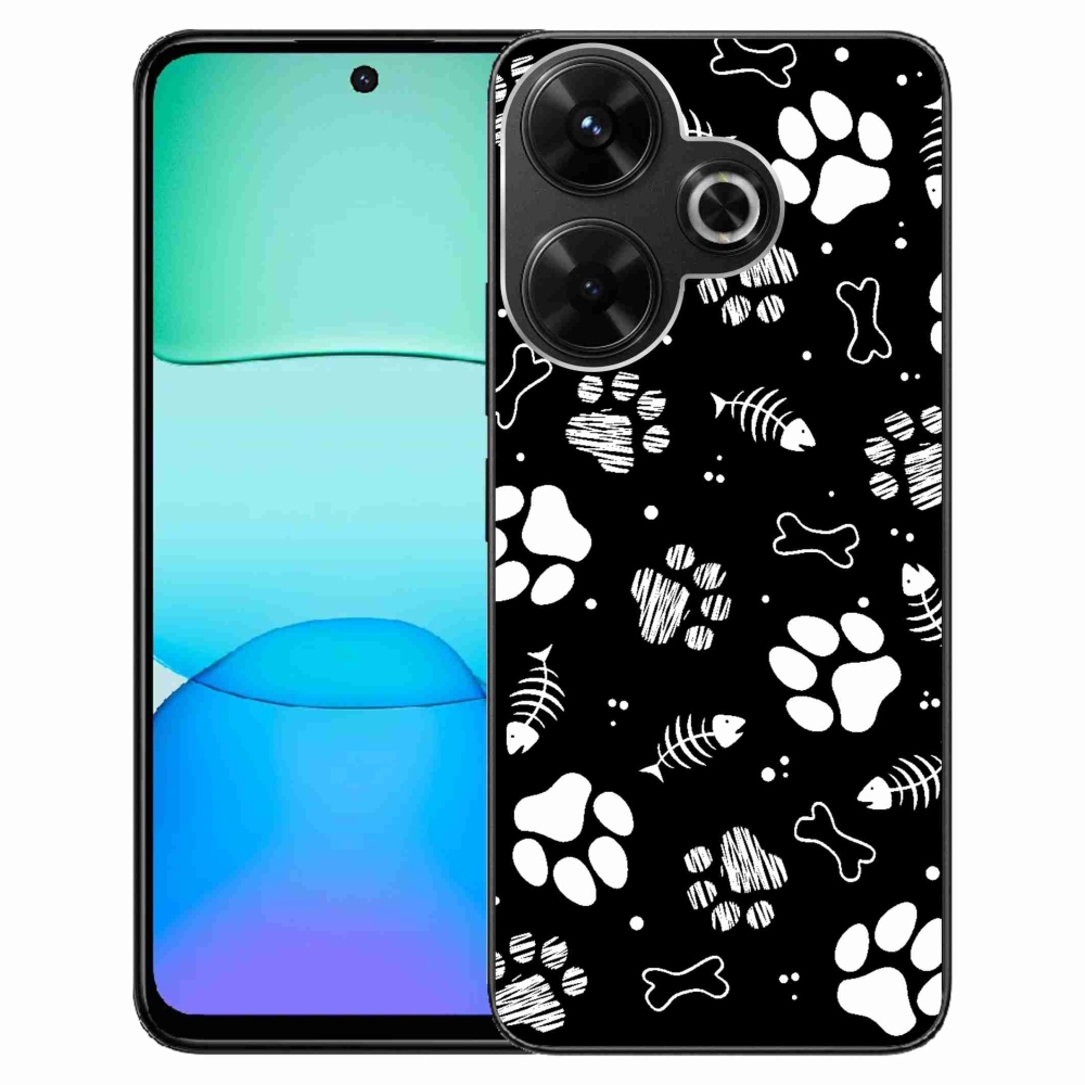 Gelový kryt mmCase na Xiaomi Redmi 13 4G/Poco M6 4G - psí tlapky