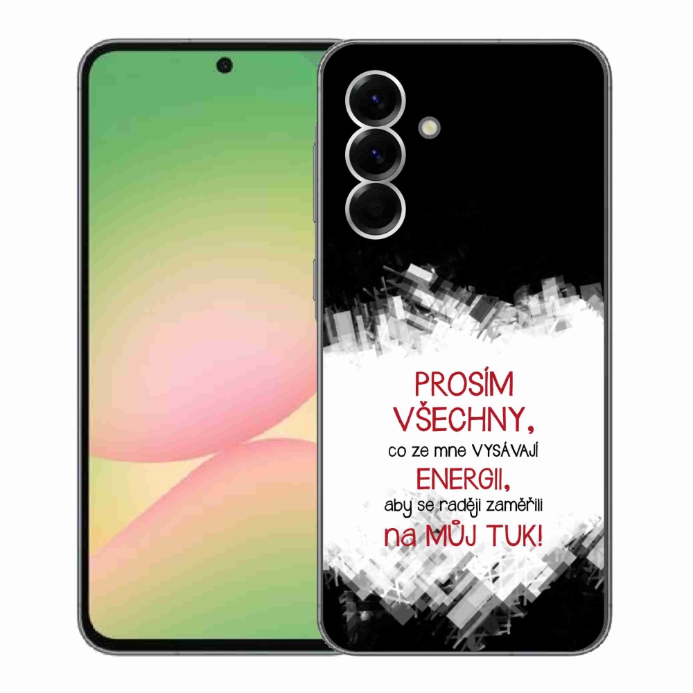 Gelový kryt mmCase na Samsung Galaxy A56 5G - vtipný text 1 červený