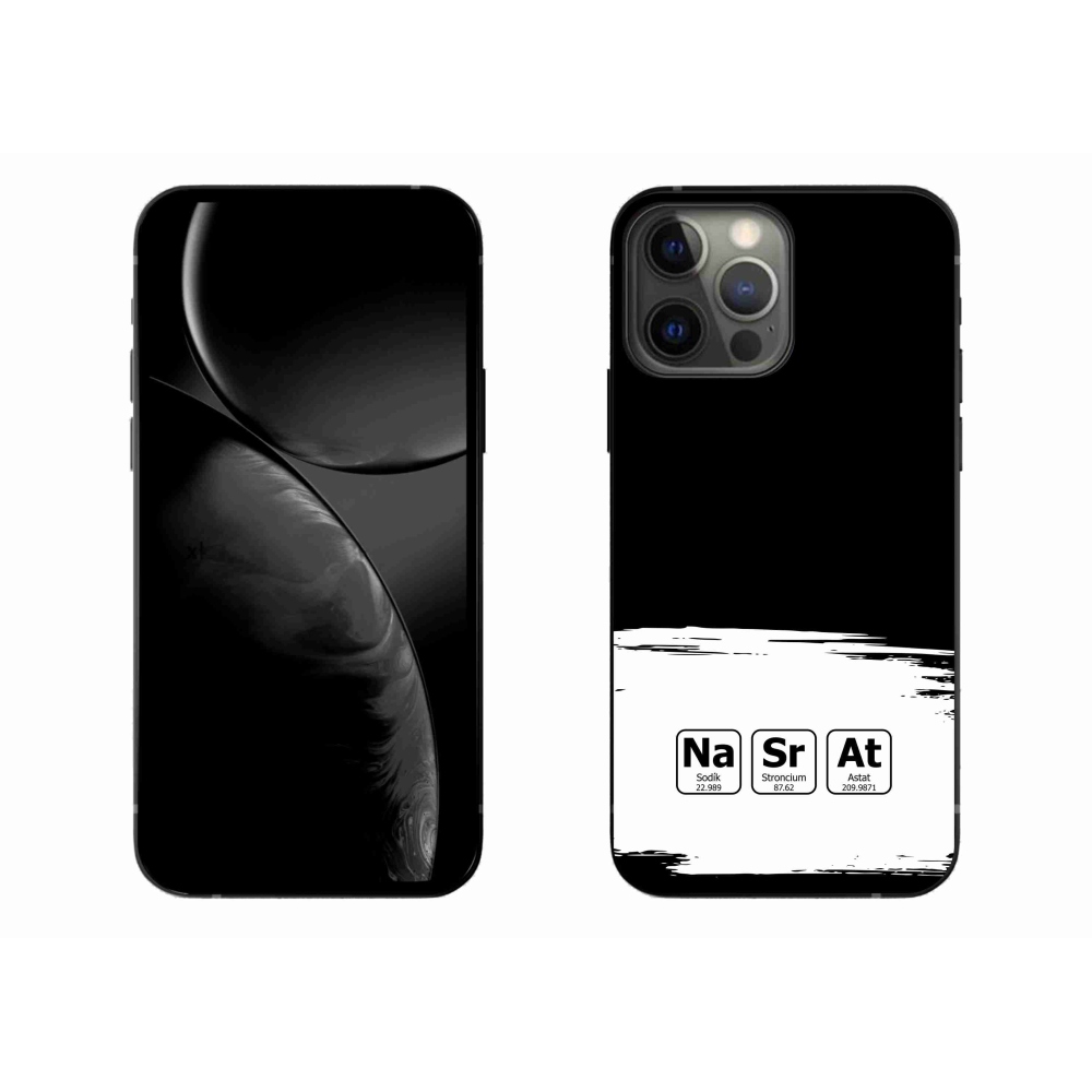 Gelový kryt mmCase na iPhone 13 Pro Max 6.7 - chemické prvky bíločerné pozadí