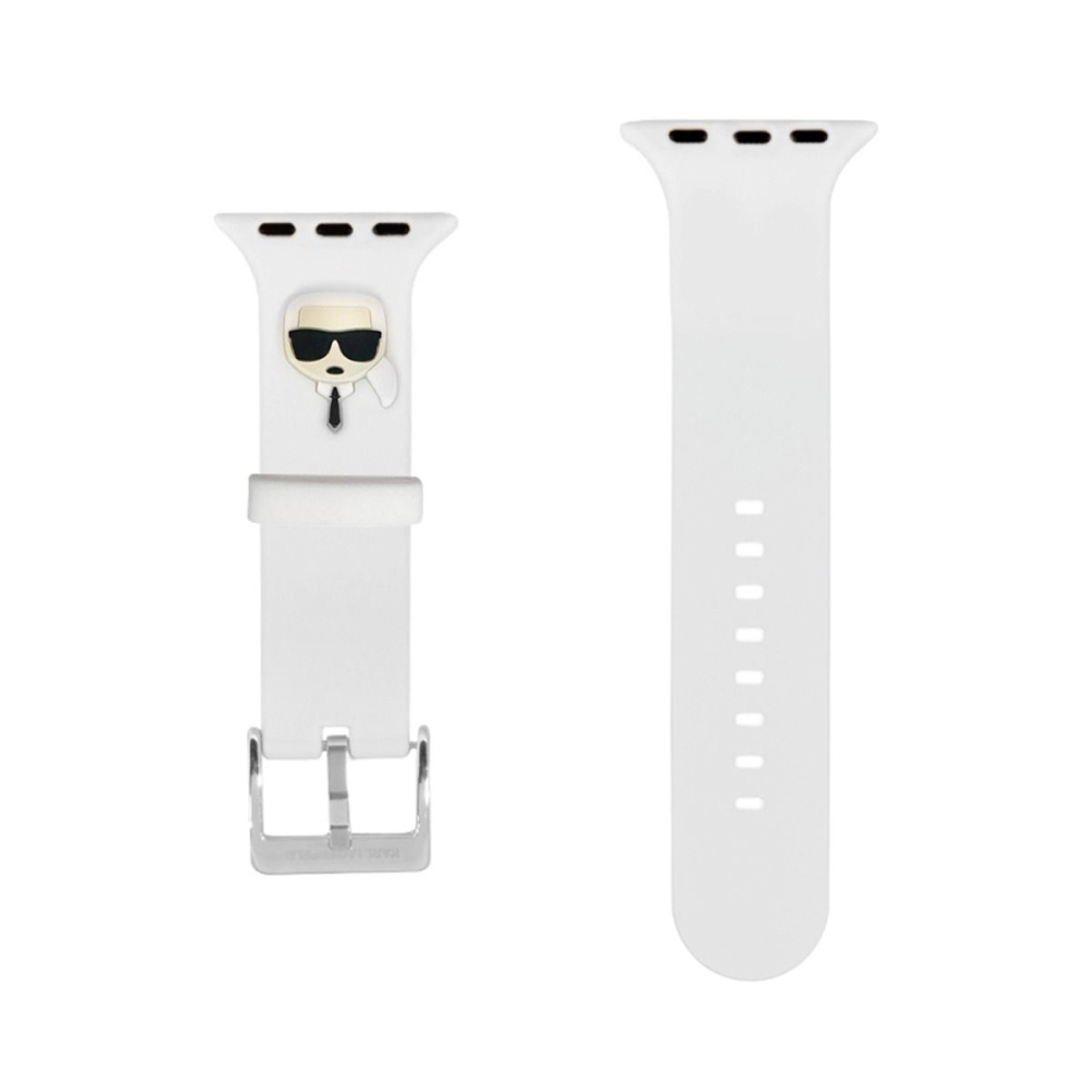 Řemínek pro Apple Watch 38/40/41 mm Karl Lagerfeld Karl Head - bílý