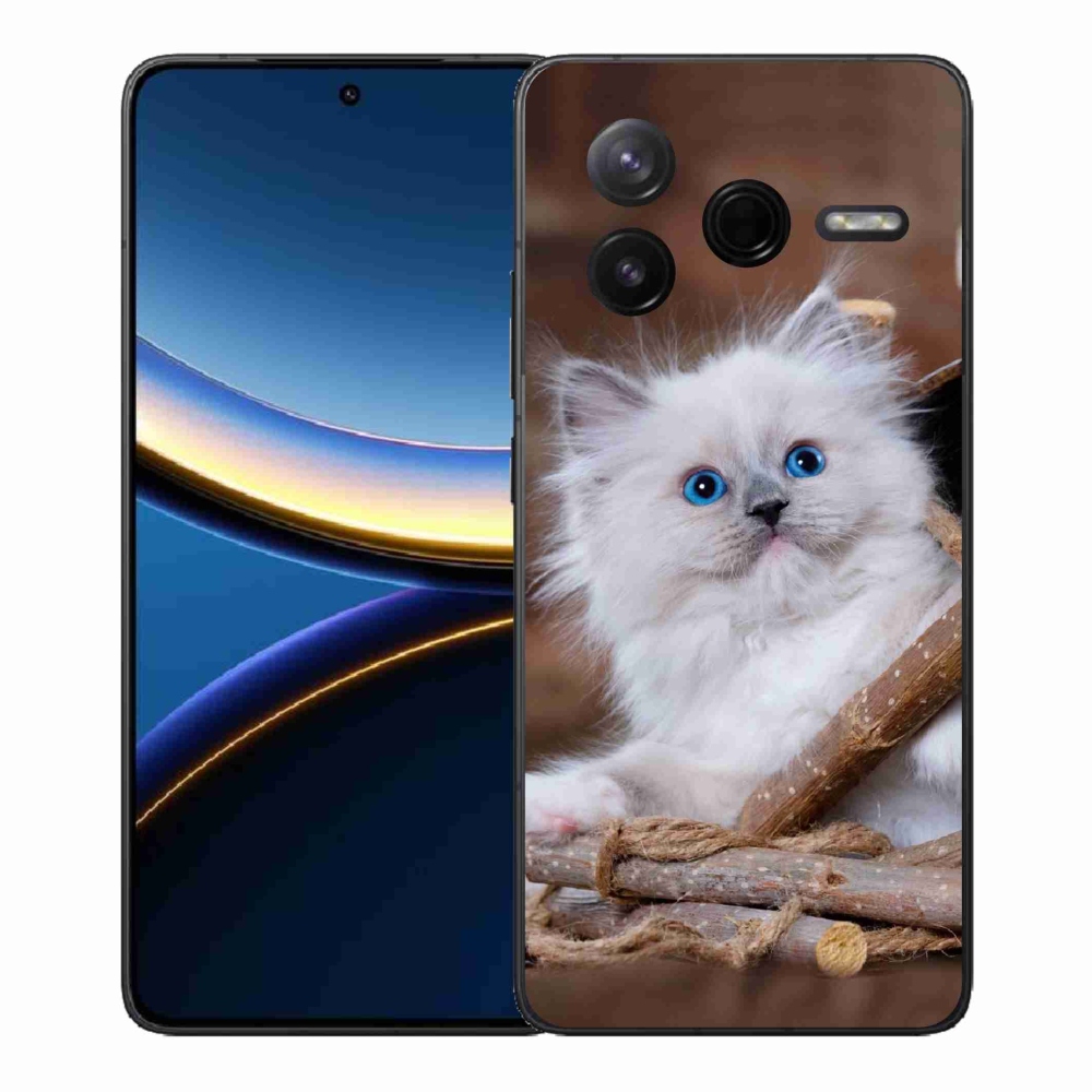 Gelový kryt mmCase na Xiaomi Poco F7 Pro - bílé kotě