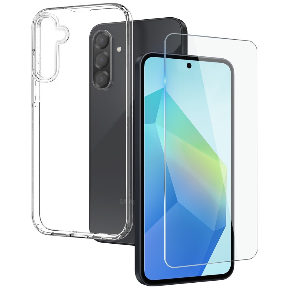 NORTHJO průhledný gelový obal + tvrzené sklo na Samsung Galaxy A56 5G - průhledný
