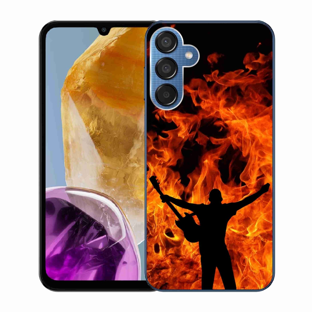 Gelový kryt mmCase na Samsung Galaxy M15 5G - muzikant a oheň