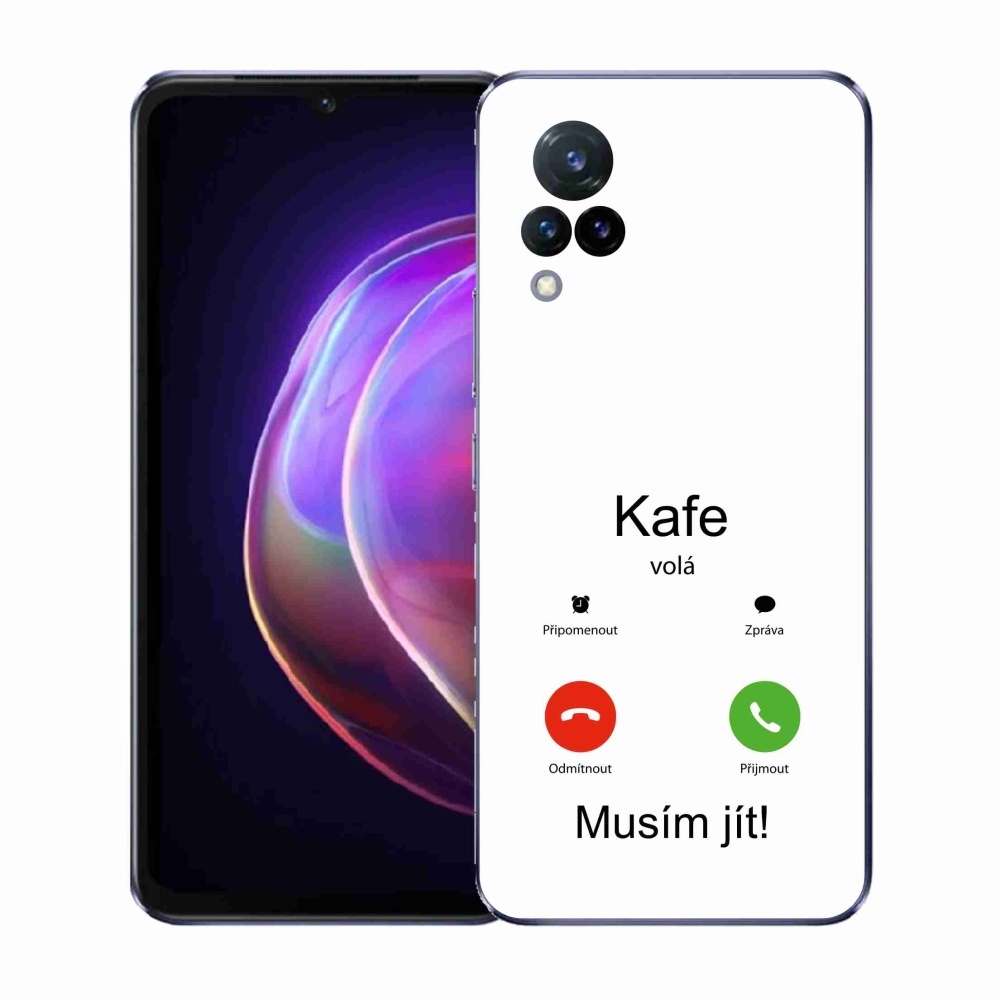 Gelový kryt mmCase na Vivo V21 4G/5G - kafe volá bílé pozadí