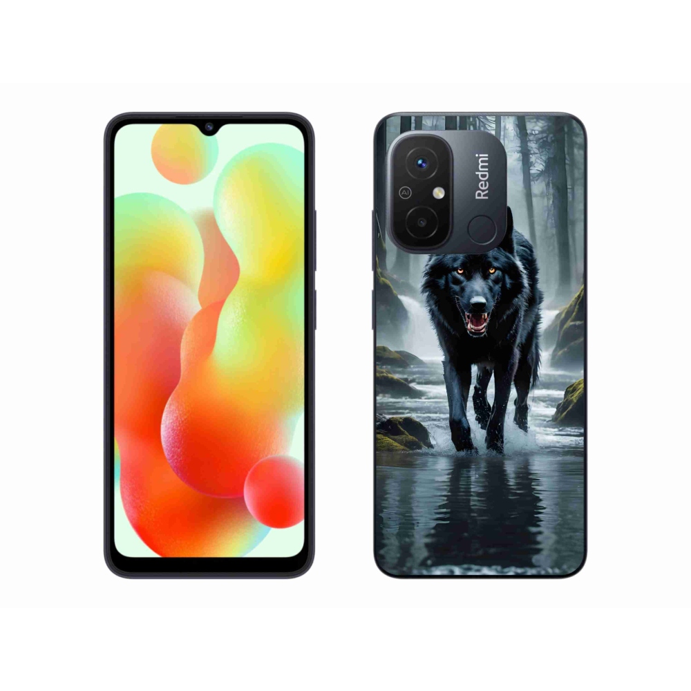 Gelový kryt mmCase na Xiaomi Redmi 12C - černý vlk
