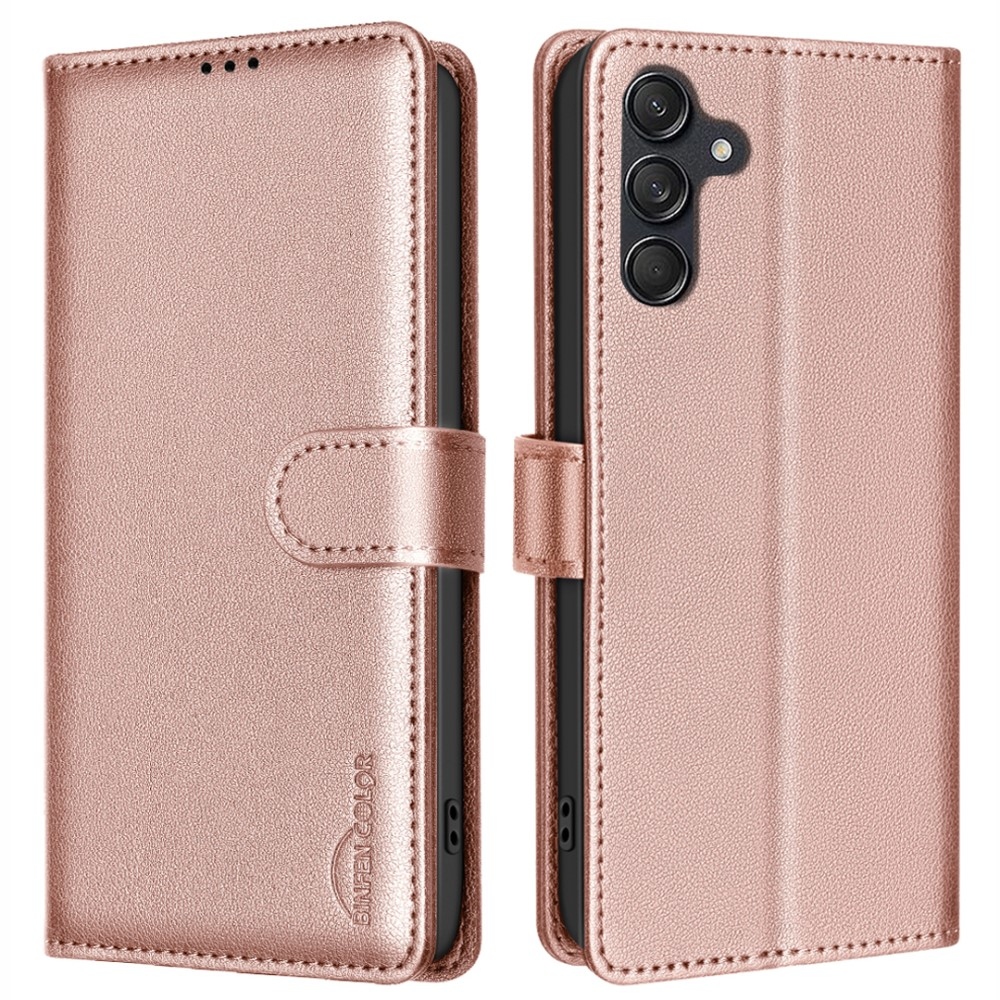 BINFEN knížkové pouzdro na Samsung Galaxy A56 5G - růžovozlaté