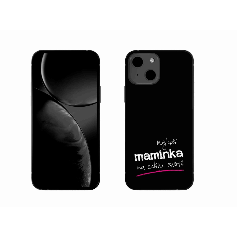 Gelový kryt mmCase na iPhone 13 6.1 - nejlepší maminka 4 černé pozadí