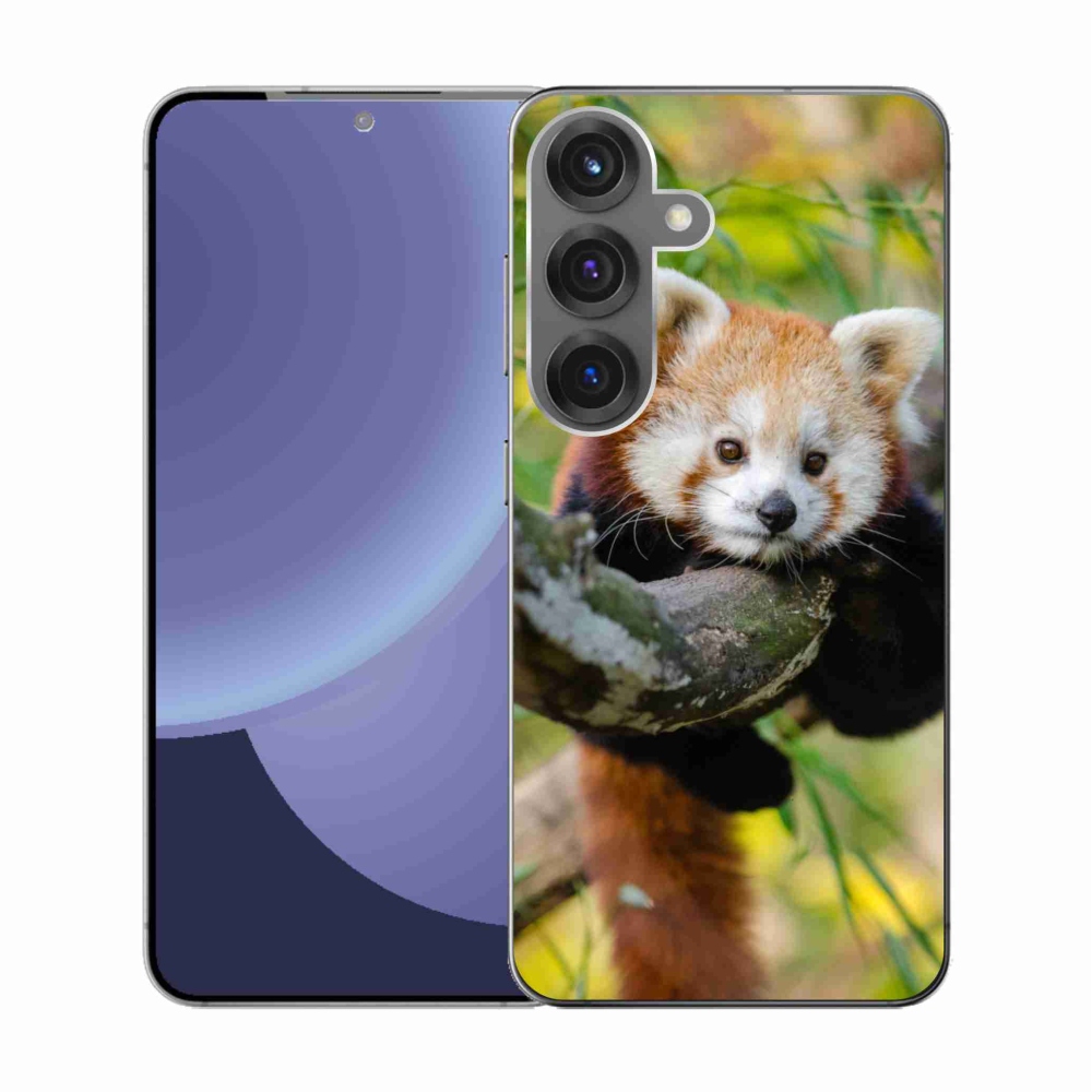 Gelový kryt mmCase na Samsung Galaxy S25 - panda červená