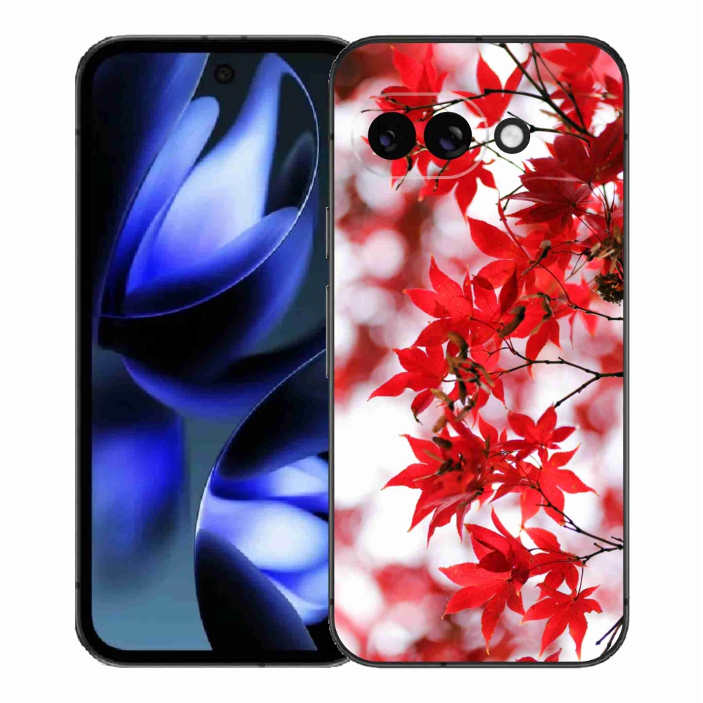 Gelový kryt mmCase na Google Pixel 9a - červené listy