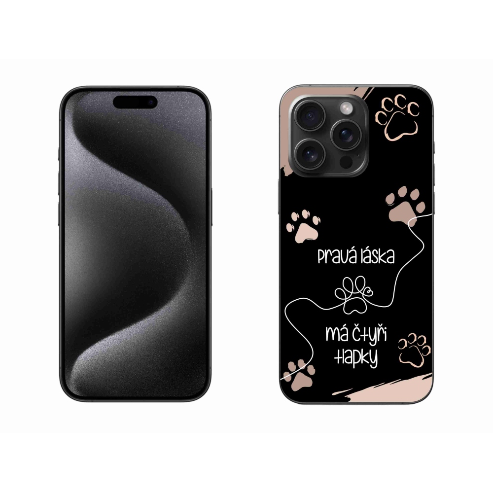 Gelový kryt mmCase na iPhone 15 Pro Max - psí motiv 1 černé pozadí