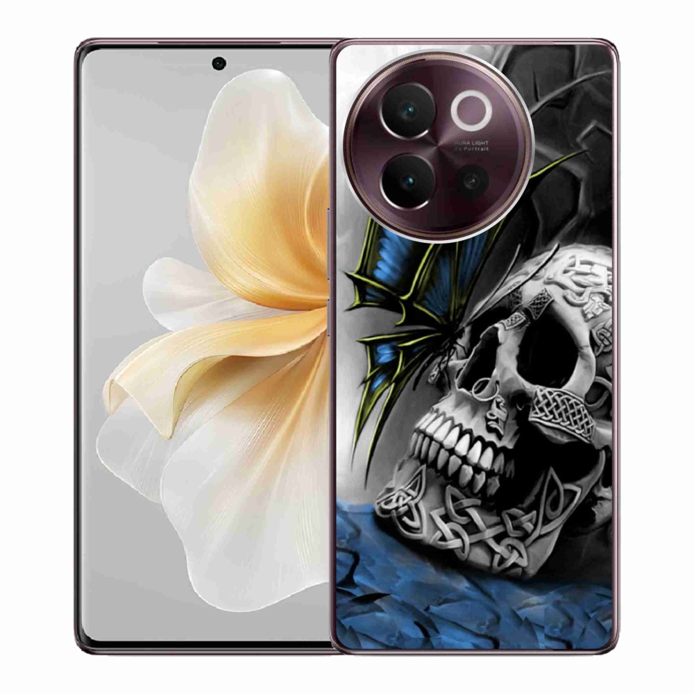 Gelový kryt mmCase na Vivo V40 Lite 5G - motýl a lebka