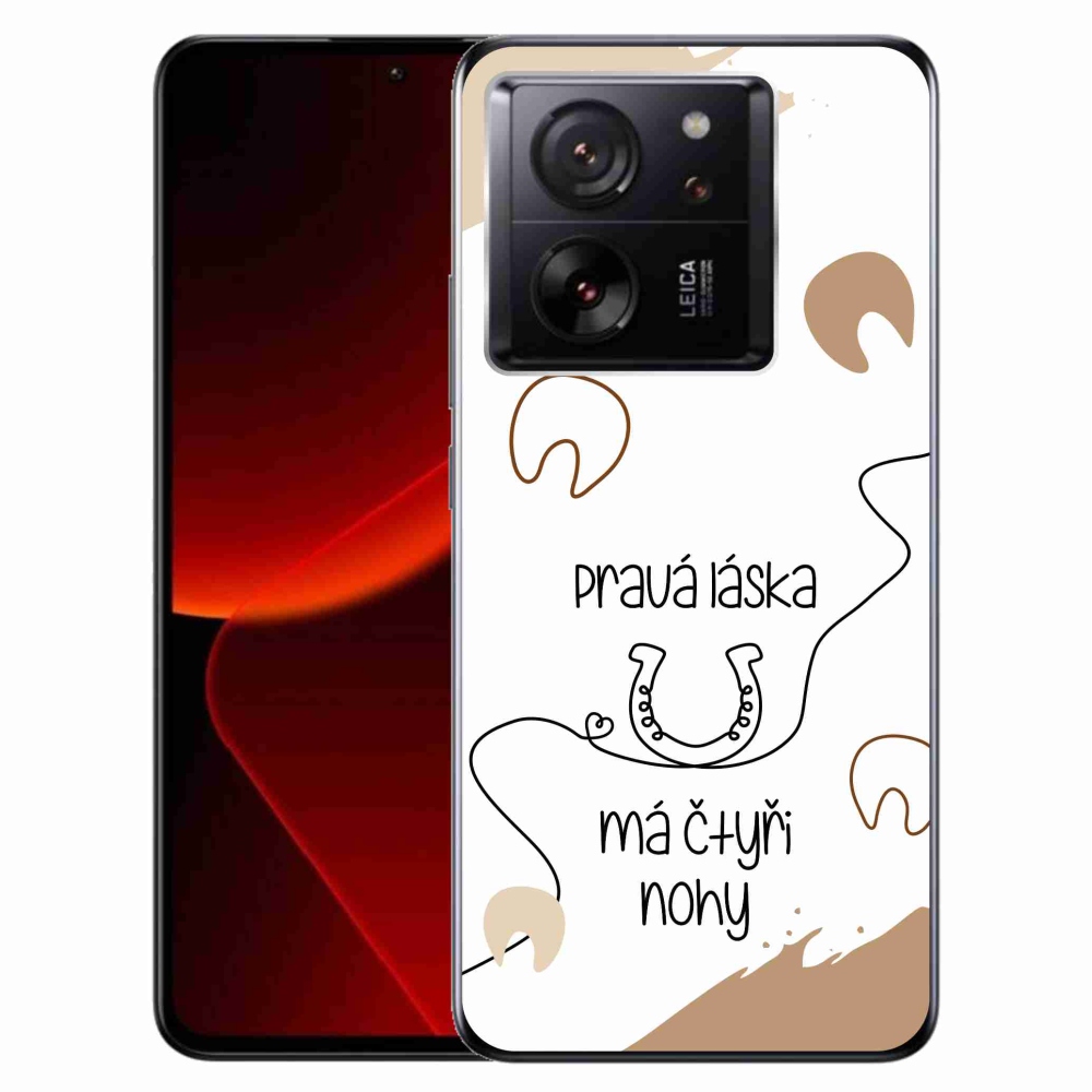 Gelový kryt mmCase na Xiaomi 13T/13T Pro - koňský motiv bílé pozadí