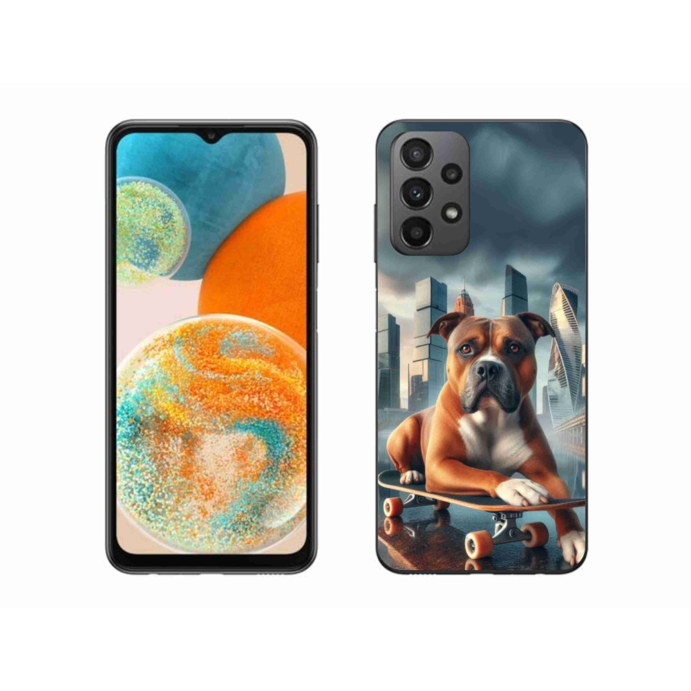 Gelový kryt mmCase na Samsung Galaxy A23 4G/5G - pes na skateboardu