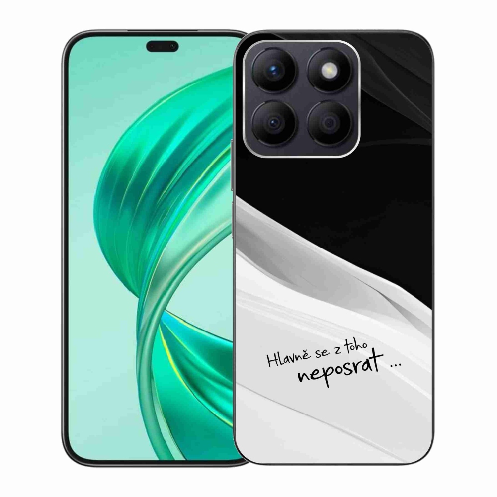 Gelový kryt mmCase na Honor X8b - vtipný text 13 bíločerné pozadí