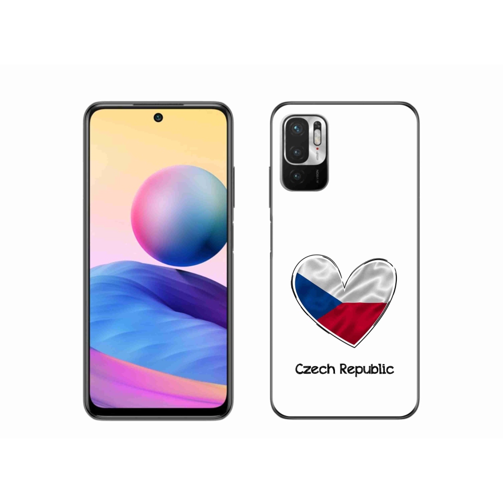 Gelový kryt mmCase na Xiaomi Redmi Note 10 5G - vlajka srdce bílé pozadí