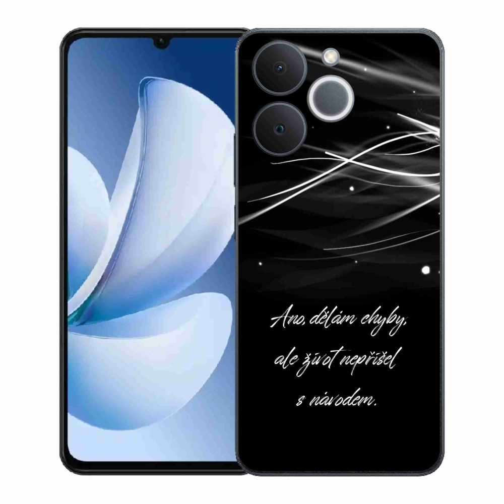 Gelový kryt mmCase na Realme Note 70T - citát černé pozadí