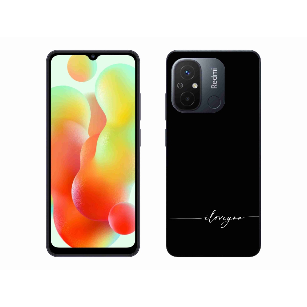 Gelový kryt mmCase na Xiaomi Redmi 12C - I love you černé pozadí