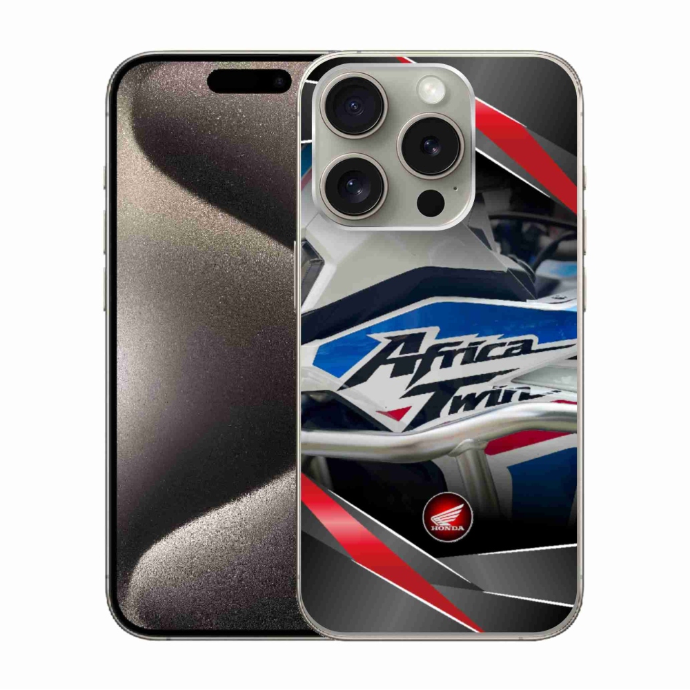 Gelový kryt mmCase na iPhone 15 Pro - motorka honda