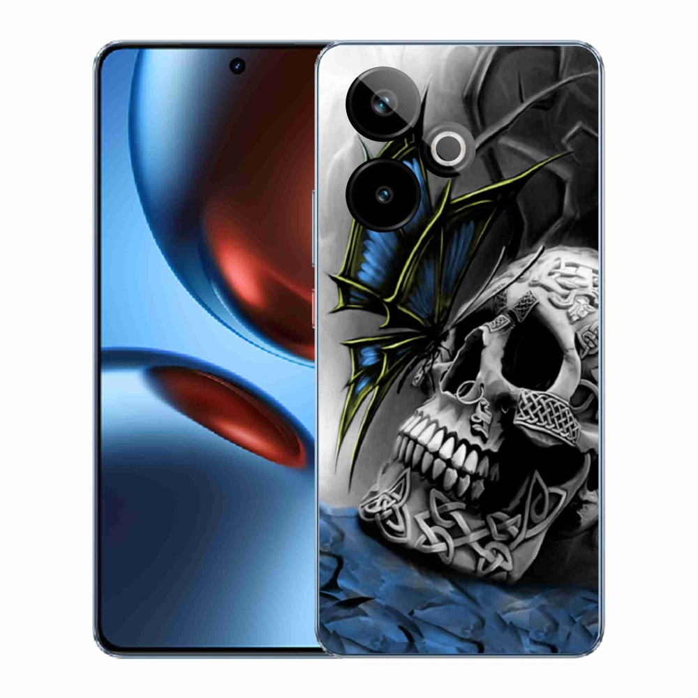 Gelový kryt mmCase na Realme GT 7 5G/GT 7T 5G - motýl a lebka