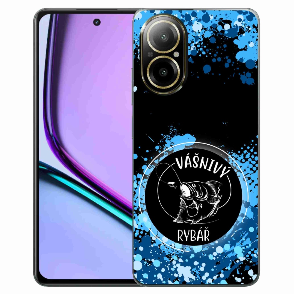 Gelový kryt mmCase na Realme C67 - vášnivý rybář černé pozadí