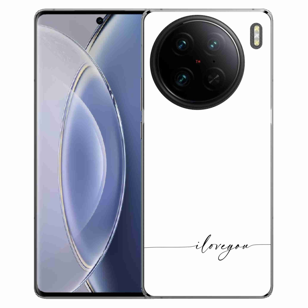 Gelový kryt mmCase na Vivo X90 Pro - I love you bílé pozadí