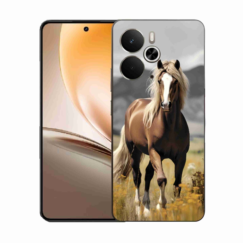 Gelový kryt mmCase na Realme 14 5G - hnědý kůň 1