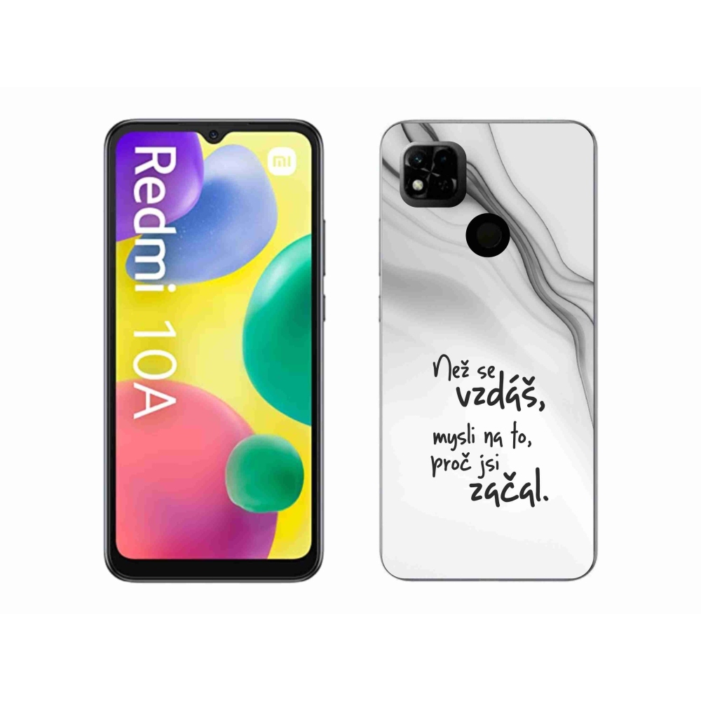 Gelový kryt mmCase na Xiaomi Redmi 10A - citát 2 bílé pozadí