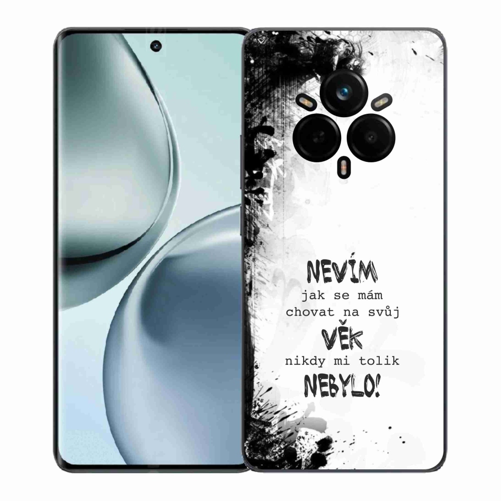 Gelový kryt mmCase na Realme 14 Pro+ 5G - vtipný text 14 bílé pozadí