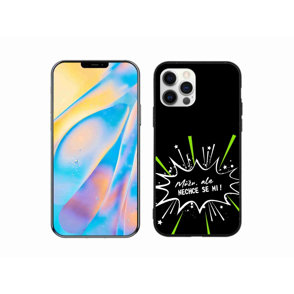 Gelový kryt mmCase na iPhone 12 Pro - vtipný text 11 černé pozadí