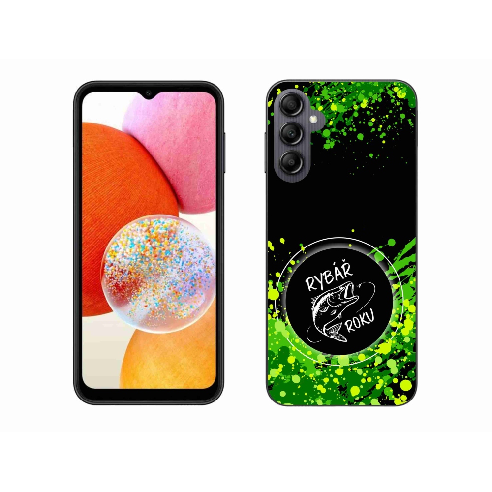 Gelový kryt mmCase na Samsung Galaxy A14 4G/5G - rybář roku černé pozadí