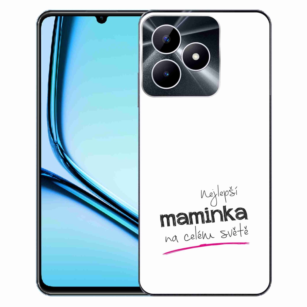 Gelový kryt mmCase na Realme Note 50 - nejlepší maminka 4 bílé pozadí